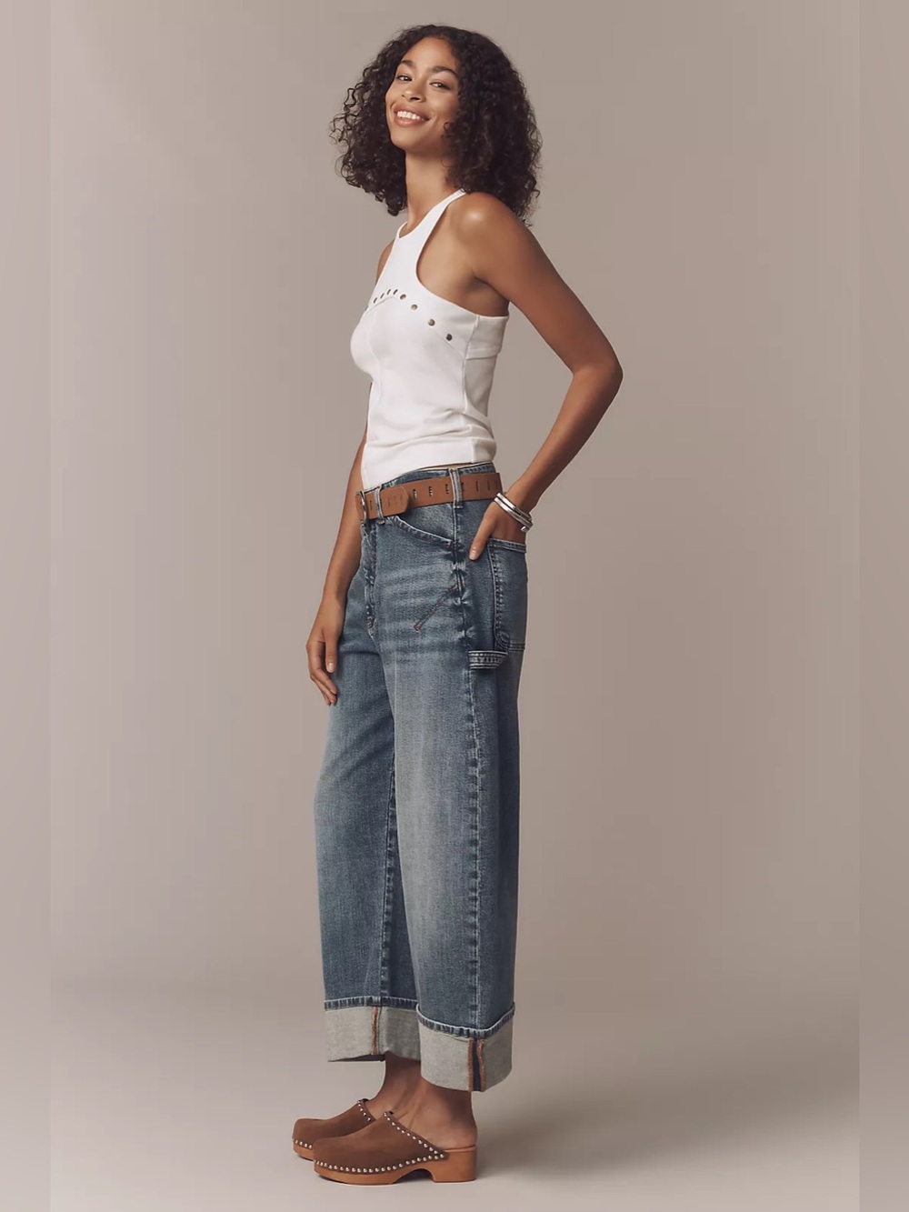 Anthropologie Pilcro Kayden Carpenter Barrel Jeans -  Size 26P | Blue Sands Wash - Picture 4 of 16